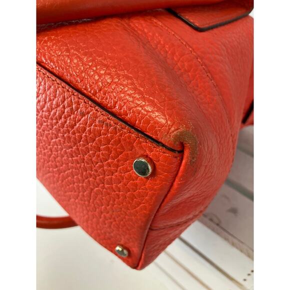 KATE SPADE LARGE ORANGE PEBBLED LEATHER CROSSBODY BAG - Picture 11 of 16